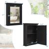 GLACER Bathroom Mirror Cabinet, Wall Mounted Storage Cabinet with Mirror Door and Adjustable Shelf, Mirrored Medicine Cabinet for Bathroom, Living Room, Cloakroom, 22 x 6 x 27.5 inches (Black) view 3