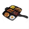 5 in 1 Multi Section Divided Non Stick Frying Pan, Grill,All in One Pan, Perfect for Big Meals and Fry Ups by Breakfast Skillet,Multifunctional Black Square Baking Pan view 1