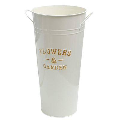 1pc Country Flower Pot Tin Metal Vase Retro Bucket Adornment Wedding Table Decor Galvanized Milk Can Decorative Rustic Vases Vintage Vase Flower Bucket Planter Fall to The Ground