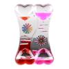 Double Heart Liquid Motion Bubble Drip Oil Hourglass Timer Clock Kids Toy Gift,Perfect Child Intellectual Toy Gift Set Red Pink view 1