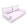 Prolinemax |SLIPCOVER ONLY|S2 Outdoor Daybed Mattress Bolster Backrest Cushion Covers Contrast Trim Full AD107 view 1