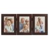 Frametory, 4x6 Triple Picture Frames 3 Photo Frames Collage - Real Glass - Engineered Wood Triple Folding Frame - Tabletop Vertical Display (Walnut, 1 Pack) view 2
