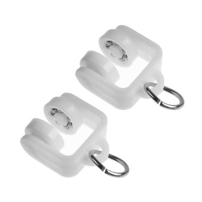Yinpecly Curtain Track Rollers Plastic Twin Wheeled Carriers Drapery Rail Sliding Glider for Windows Shower Curtain Tracks 0.51" Dia, 80 Pcs