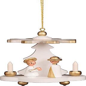 Christian Ulbricht Tree Ornament - Pyramid White with Holy Family - 7,5 cm / 3.0 inch
