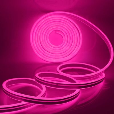 XUNATA LED Neon Light, Dimmable AC 110-120V Flexible LED Neon Strip Lights, 120 LEDs/M, 59ft/18m Waterproof 2835 SMD LED Rope Light + Remote Controller for Party Decoration(Pink)