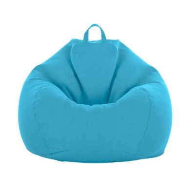 WXFN Classic Sofa Chair Cover, Made of Thick Cotton Linen Fabric for Adults and Children Storage Bean Bag Chair Cover Without Filler,Blue,L