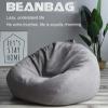 WXFN Classic Sofa Chair Cover, Made of Thick Cotton Linen Fabric for Adults and Children Storage Bean Bag Chair Cover Without Filler,Blue,L view 2