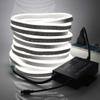 XUNATA LED Neon Light, Dimmable AC 110-120V Flexible LED Neon Strip Lights, 6500K Daylight White 120 LEDs/M, 82ft/25m Waterproof 2835 SMD LED Rope Light + Remote Controller for Party Decoration view 3
