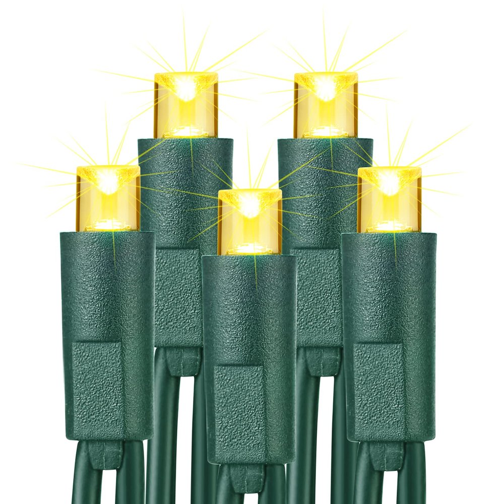 Brizled 33ft 100 LED Christmas Tree Lights - Steady On Only, 5mm Wide Angle, Connectable 120V UL Certified Warm White Lights for Xmas Tree, Party, Indoor/Outdoor
