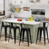 Aklaus Metal Bar Stools Set of 4 Counter Height Stools 26 Inchs Counter Stool with Backs Black Barstools with Back Bar Height Stools 26" Ergonomic Seat, Matte Black view 3