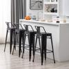 Aklaus Metal Bar Stools Set of 4 Counter Height Stools 26 Inchs Counter Stool with Backs Black Barstools with Back Bar Height Stools 26" Ergonomic Seat, Matte Black view 4