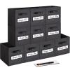 artsdi 11 Inch Storage Cube,Storage bin,cube storage (Set of 10) Foldable Fabric Cube Storage Bins with 10 Labels Window Cards & a Pen,Baskets Containers for Shelves,Closet Organizers Box,Black view 1