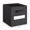 artsdi 11 Inch Storage Cube,Storage bin,cube storage (Set of 10) Foldable Fabric Cube Storage Bins with 10 Labels Window Cards & a Pen,Baskets Containers for Shelves,Closet Organizers Box,Black view 3