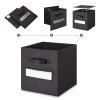 artsdi 11 Inch Storage Cube,Storage bin,cube storage (Set of 10) Foldable Fabric Cube Storage Bins with 10 Labels Window Cards & a Pen,Baskets Containers for Shelves,Closet Organizers Box,Black view 4