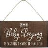 Baby Sleeping Wood Sign for Front Door Decorations Hanging - Please Do Not Knock or Ring Bell Plaque for Home Decor 10inch x 5inch (XXQ012) view 1