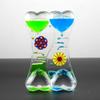 Double Heart Liquid Motion Bubble Drip Oil Hourglass Timer Clock Kids Toy Gift,Perfect Child Intellectual Toy Gift Set Yellow Pink view 3