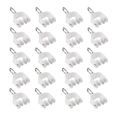 Yinpecly Curtain Track Rollers 9mm/0.35" Dia, Plastic Drapery Rail Sliding Glider for Windows Shower Curtain Tracks, White 30 Pcs
