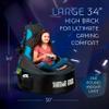 Throne Boss Gaming Bean Bag Chair Cover for Kids with High Back, Blue  Floor Gaming Chair Cover, Easy to Clean Fabric, Large Side Pockets, Headphone Hanger, Requires 200 Liters Polystyrene Beans view 3