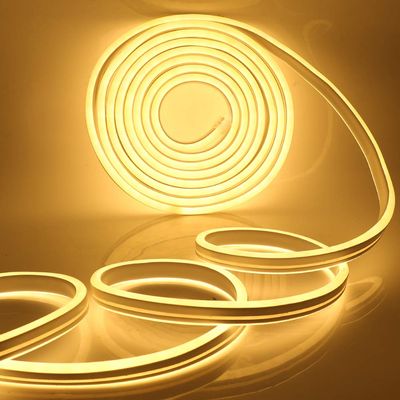 XUNATA LED Neon Light, Dimmable AC 110-120V Flexible LED Neon Strip Lights, 3500K Warm White 120 LEDs/M, 59ft/18m Waterproof 2835 SMD LED Rope Light + Remote Controller for Party Decoration