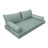Prolinemax |SLIPCOVER ONLY|S2 Outdoor Daybed Mattress Bolster Backrest Cushion Covers Piped Trim Queen AD002 view 1