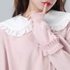 MOMOJIA Women Girls Doll Detachable Fake Collar Ruffles Lapel Shawl Shoulder Wrap Shirt view 4