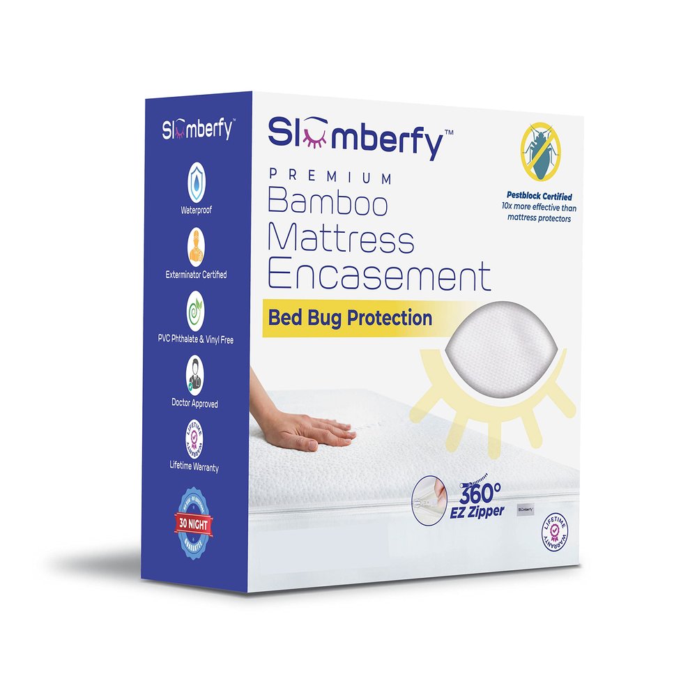 Cal King Size Waterproof Bamboo Mattress Encasement by Slumberfy - Premium Skin-Safe Mattress Protector with 360 EZ Zipper, Lab-Tested Bed Bug, Zippered Encasement (72x84 in)