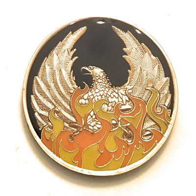 Recovery Line 10 Year NA Black Phoenix Rising from The Ashes Medallion-Chip, Token