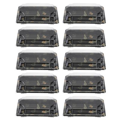 Yardwe Disposable Sushi Box with Lid 100Pcs Take Out Containers for Sushi Fruit Desserts Cake Carrier Black Durable Food Storage Boxes for Restaurants Food Trucks Parties 5.5X3.3X1.2 Inch
