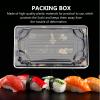 Yardwe Disposable Sushi Box with Lid 100Pcs Take Out Containers for Sushi Fruit Desserts Cake Carrier Black Durable Food Storage Boxes for Restaurants Food Trucks Parties 5.5X3.3X1.2 Inch view 2