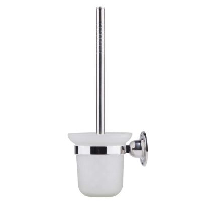 Agatige Toilet Brush and Holder, Stainless Steel Wall-Mounted Toilet Bowl Brush with Base and Screw Accessories for Deep Cleaning Scrubbing Bathroom Floors