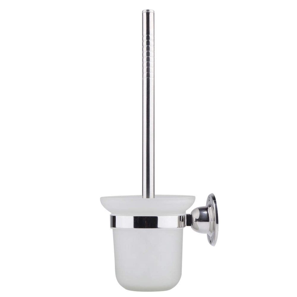 Agatige Toilet Brush and Holder, Stainless Steel Wall-Mounted Toilet Bowl Brush with Base and Screw Accessories for Deep Cleaning Scrubbing Bathroom Floors