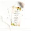 100 Walima Invitations Floral Sunflower Watercolor Wedding Invitations Personalized Any Text view 2