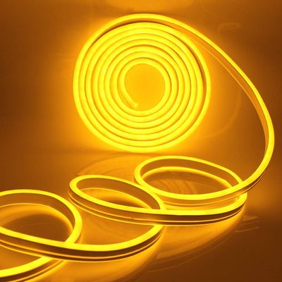 XUNATA LED Neon Light, Dimmable AC 110-120V Flexible LED Neon Strip Lights, 120 LEDs/M, 59ft/18m Waterproof 2835 SMD LED Rope Light + Remote Controller for Party Decoration(Yellow)