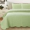 Cozy Line Home Fashions 100% Cotton Medallion Matelasse Embossed Bedding Quilt Set, Reversible Lightweight Bedspread, Coverlet for All Season (Blantyre - Green, King - 3 Piece) view 1