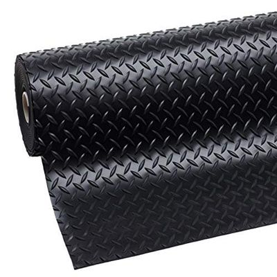 American Floor Mats - Diamond Plate Runner Mats - Durable, Abrasion Resistant Vinyl Mats, Rolls Grey 3/16" Thick x 2' x 7'