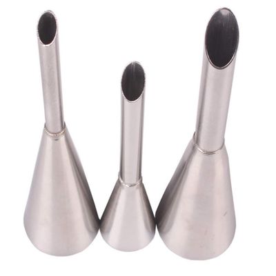 3pcs Piping Nozzles, Stainless Steel Cream Icing Piping Puff Nozzle Tip Long Pipe DIY Small Pastry Cake Baking Sugar Craft Decorating Tools