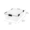 IRIS USA 41 Quart WEATHERPRO Plastic Storage Box with Durable Lid and Seal and Secure Latching Buckles, 4 Pack, Weathertight, Keep Pest Dust and Moisture Out, for Oversized Bulky Items, Clear/Black view 2