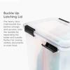 IRIS USA 41 Quart WEATHERPRO Plastic Storage Box with Durable Lid and Seal and Secure Latching Buckles, 4 Pack, Weathertight, Keep Pest Dust and Moisture Out, for Oversized Bulky Items, Clear/Black view 3