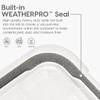 IRIS USA 41 Quart WEATHERPRO Plastic Storage Box with Durable Lid and Seal and Secure Latching Buckles, 4 Pack, Weathertight, Keep Pest Dust and Moisture Out, for Oversized Bulky Items, Clear/Black view 4