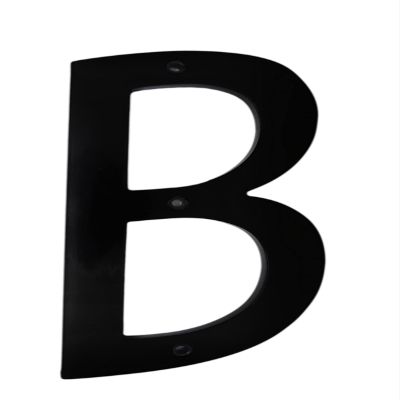 6 Inch House Numbers Home Address Street Number for Outdoor indoor Exterior Building Apartment Yard Farmhouse Black Hard Plastic UV resistant Number, Letter B