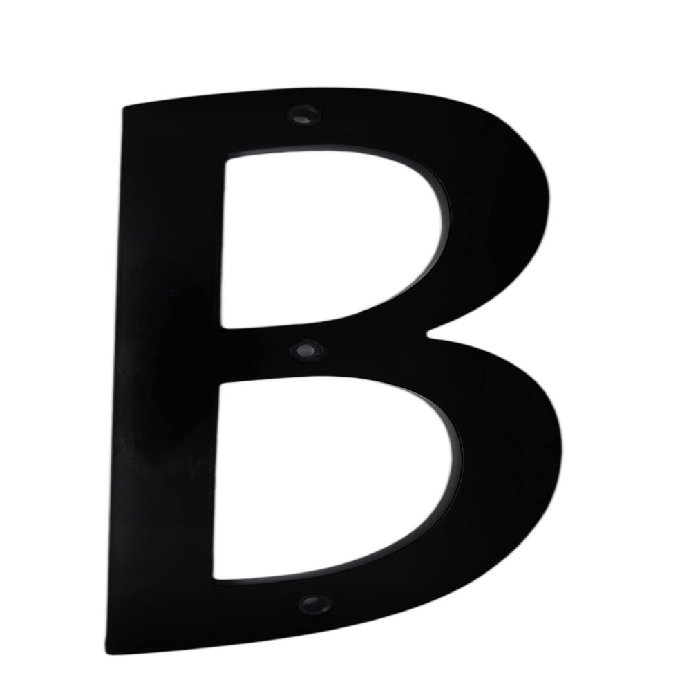 6 Inch House Numbers Home Address Street Number for Outdoor indoor Exterior Building Apartment Yard Farmhouse Black Hard Plastic UV resistant Number, Letter B