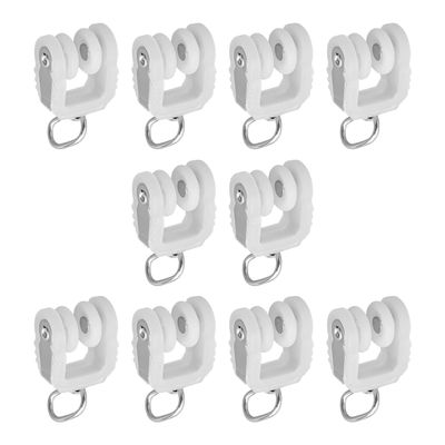 Yinpecly Curtain Track Rollers 15mm/0.59" Dia, Plastic Drapery Rail Sliding Glider for Windows Shower Curtain Tracks, White 20 Pcs