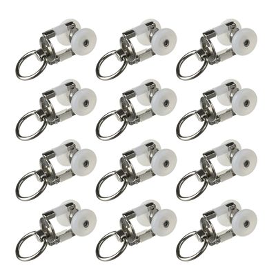 Yinpecly 30Pcs Curtain Track Rollers 14mm/0.55" Dia, Plastic Drapery Rail Sliding Glider for Windows Shower Curtain Tracks, White
