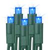 Brizled Blue Christmas Lights, 33ft 100 LED 5MM Wide Angle Christmas Tree Lights, 120V UL Certified Mini String Light Connectable Outdoor Waterproof Blue Light for Xmas Room Party Decor, Green Wire view 1