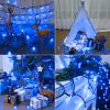 Brizled Blue Christmas Lights, 33ft 100 LED 5MM Wide Angle Christmas Tree Lights, 120V UL Certified Mini String Light Connectable Outdoor Waterproof Blue Light for Xmas Room Party Decor, Green Wire view 3