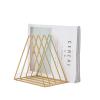 QPEY Triangle File Holder,5 Slot Metal Vinyl Record Stand Holder Magazine Newspaper Holder Photography Props for Office Home 1 Pc (Gold) view 1