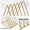 QPEY Triangle File Holder,5 Slot Metal Vinyl Record Stand Holder Magazine Newspaper Holder Photography Props for Office Home 1 Pc (Gold) view 4