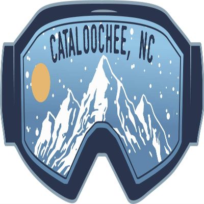 Cataloochee North Carolina Ski Adventures Souvenir Approximately 5 x 2.5-Inch Vinyl Decal Sticker Goggle Design 4-Pack
