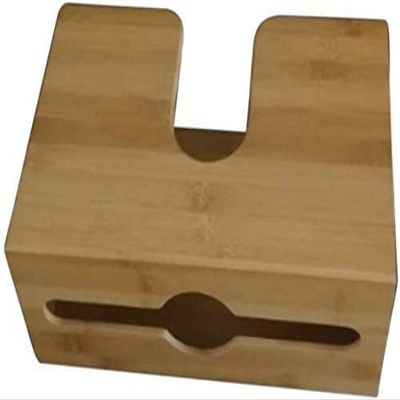 Bamboo Paper Towel Dispenser, Wall Mount Napkin Holder Tissue Box Holds Multifold Paper Towel Box,Large Capacity Tissue Storage Box for Kitchen and Bathroom Decor-L