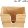 Bamboo Paper Towel Dispenser, Wall Mount Napkin Holder Tissue Box Holds Multifold Paper Towel Box,Large Capacity Tissue Storage Box for Kitchen and Bathroom Decor-L view 2